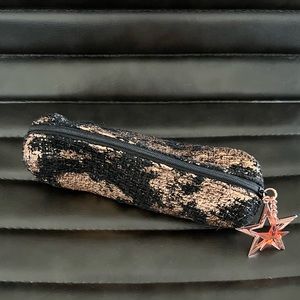 MAC Makeup Black Zip Cosmetic Star Bag